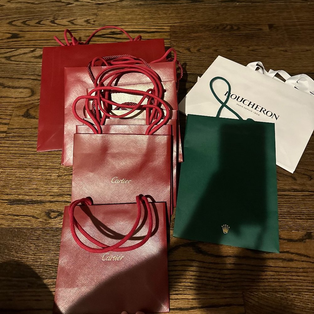 14 Cartier and other watch shopping bags